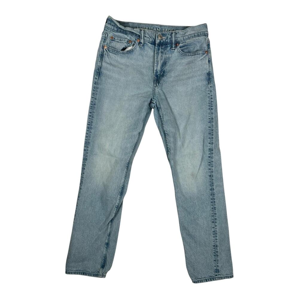 American Eagle Jeans Mens 30x32 Blue Original Straight Light Wash Denim